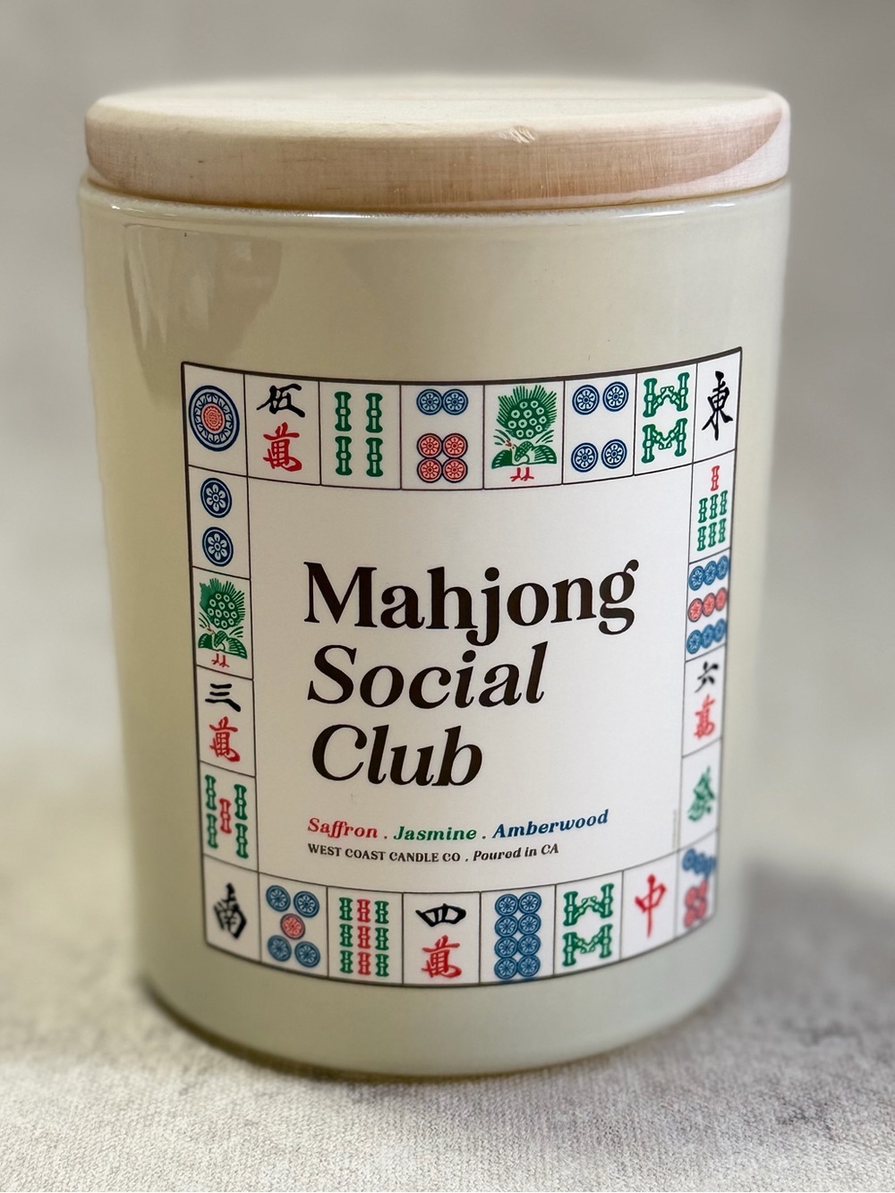 Mahjong Social Club Scented Candle - Cream